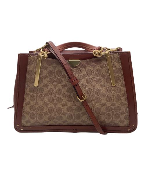 COACH（コーチ）COACH (コーチ) 2WAYバッグ ブラウン×ベージュの古着・服飾アイテム
