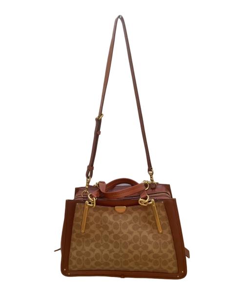 COACH（コーチ）COACH (コーチ) 2WAYバッグ ブラウン×ベージュの古着・服飾アイテム