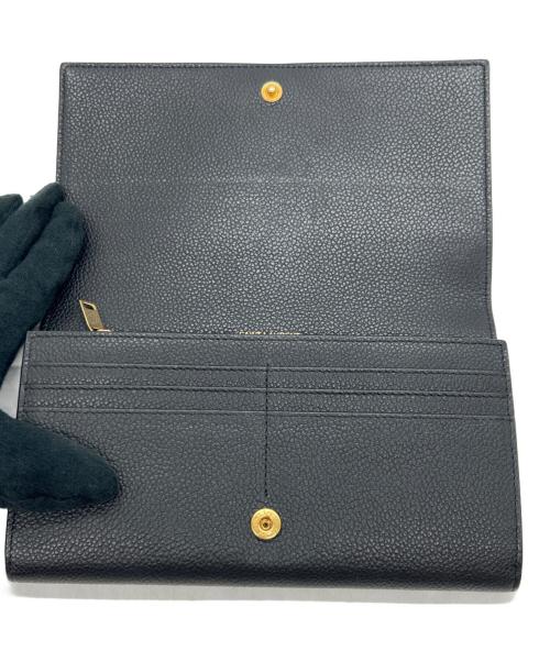 Saint Laurent Paris（サンローランパリ）Saint Laurent Paris (サンローランパリ) 長財布 ブラック×ゴールドの古着・服飾アイテム
