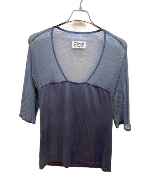 MM6 Maison Margiela（エムエムシックスメゾンマルジェラ）MM6 Maison Margiela (エムエムシックスメゾンマルジェラ) 長袖カットソー ネイビー サイズ:Mの古着・服飾アイテム
