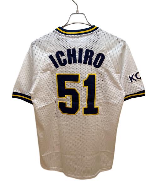 ORIX・BlueWave（オリックス・ブルーウェーブ）ORIX・BlueWave (オリックス・ブルーウェーブ) レプリカユニフォーム ホワイト×ネイビー サイズ:Fの古着・服飾アイテム