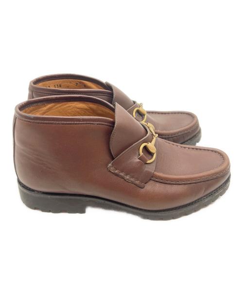 GUCCI（グッチ）GUCCI (グッチ) ハイカットローファー ブラウン サイズ:25cmの古着・服飾アイテム