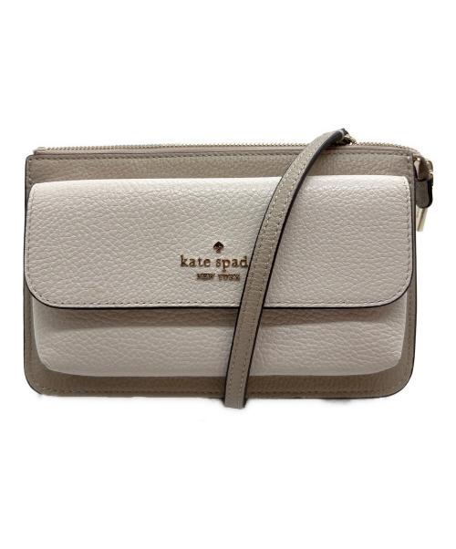 Kate Spade（ケイトスペード）Kate Spade (ケイトスペード) ウォレットショルダーポーチ アイボリー×ブラウン 未使用品の古着・服飾アイテム