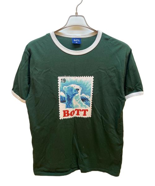 BoTT（ボット）BoTT (ボット) プリントTシャツ グリーン×ホワイト サイズ:XLの古着・服飾アイテム