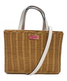 Kate Spade（ケイトスペード）の古着「2WAYショルダーカゴバッグ」｜ベージュ×ホワイト