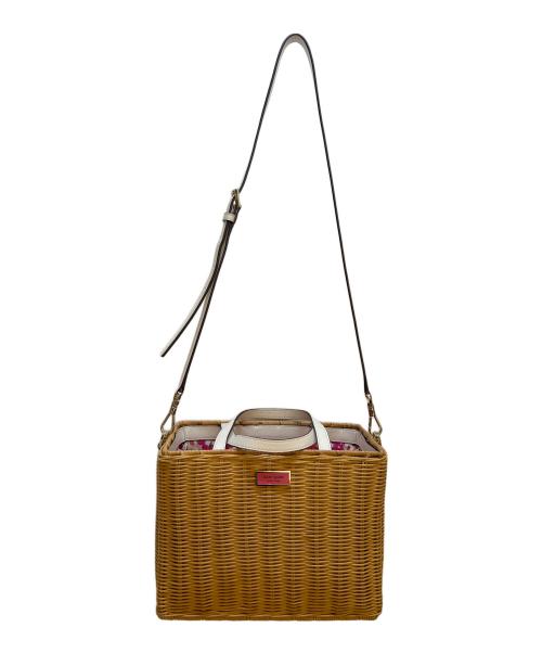 Kate Spade（ケイトスペード）Kate Spade (ケイトスペード) 2WAYショルダーカゴバッグ ベージュ×ホワイトの古着・服飾アイテム