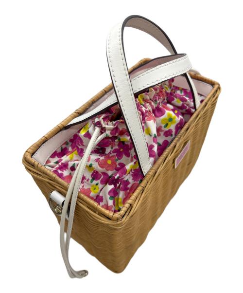 Kate Spade（ケイトスペード）Kate Spade (ケイトスペード) 2WAYショルダーカゴバッグ ベージュ×ホワイトの古着・服飾アイテム