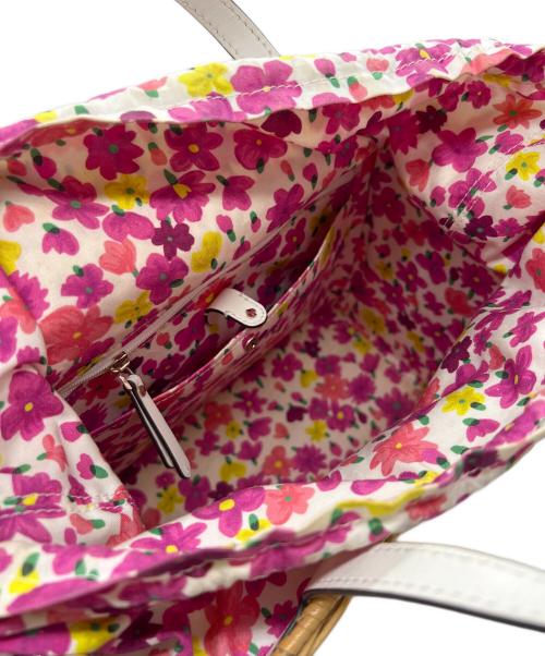 Kate Spade（ケイトスペード）Kate Spade (ケイトスペード) 2WAYショルダーカゴバッグ ベージュ×ホワイトの古着・服飾アイテム