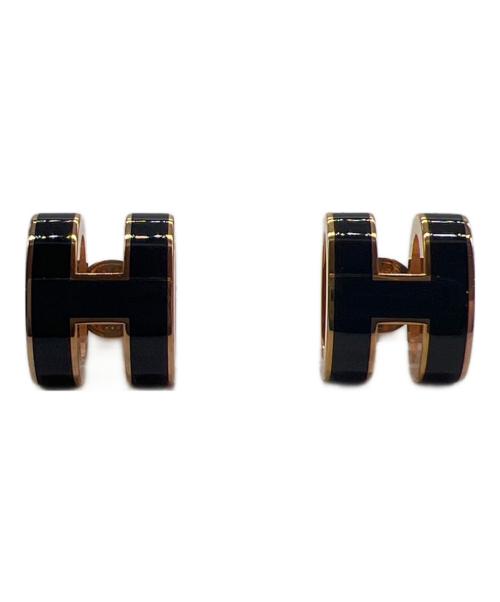 HERMES（エルメス）HERMES (エルメス) ピアス ブラック×ゴールドの古着・服飾アイテム