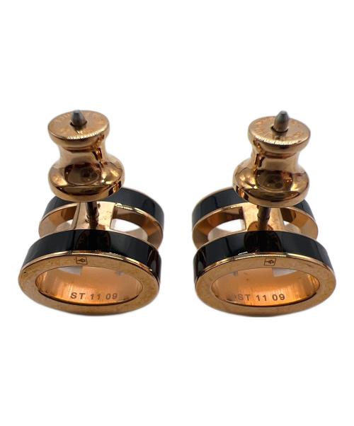 HERMES（エルメス）HERMES (エルメス) ピアス ブラック×ゴールドの古着・服飾アイテム