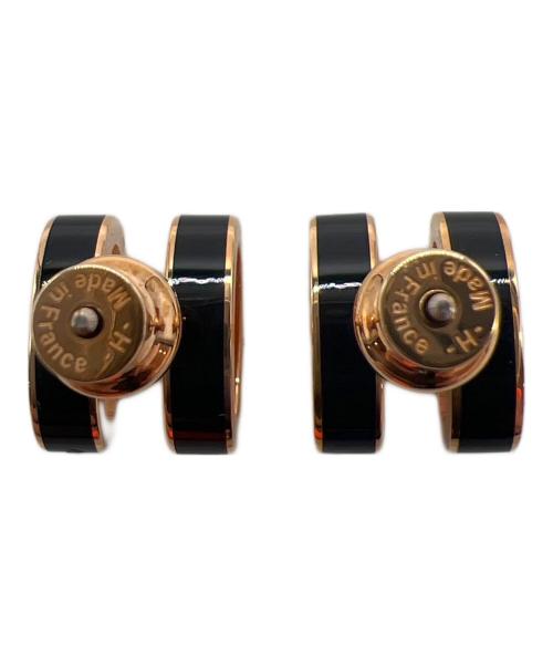 HERMES（エルメス）HERMES (エルメス) ピアス ブラック×ゴールドの古着・服飾アイテム