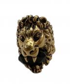 GUCCIグッチ）の古着「ライオンヘッドリング」｜ゴールド×ブラック