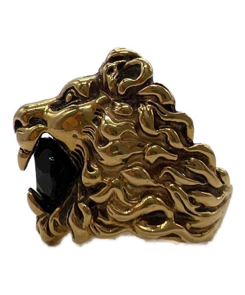 GUCCI（グッチ）GUCCI (グッチ) ライオンヘッドリング ゴールド×ブラック サイズ:19号の古着・服飾アイテム