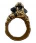 中古・古着 GUCCI (グッチ) ライオンヘッドリング ゴールド×ブラック サイズ:19号：20000円