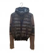 DOLCE & GABBANAドルチェ＆ガッバーナ）の古着「切替ダウンジャケット」｜ブラック×ブラウン