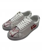 Sangacio×Jean-Michel Basquiatサンガッチョ×ジャン ミシェル バスキア）の古着「ローカットスニーカー」｜ホワイト