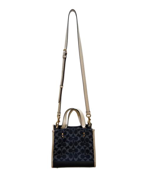 COACH（コーチ）COACH (コーチ) 2WAYバッグ ネイビー×ベージュの古着・服飾アイテム