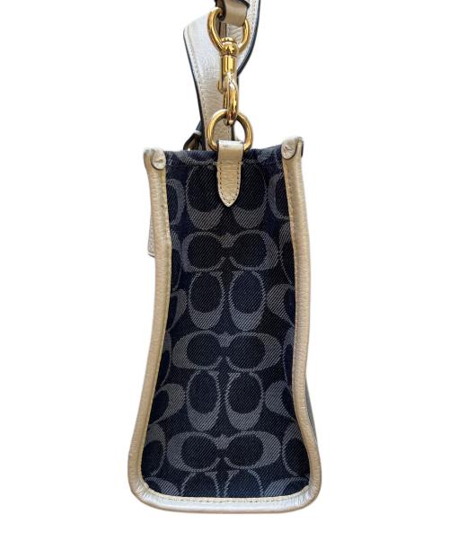 COACH（コーチ）COACH (コーチ) 2WAYバッグ ネイビー×ベージュの古着・服飾アイテム