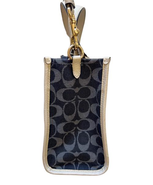 COACH（コーチ）COACH (コーチ) 2WAYバッグ ネイビー×ベージュの古着・服飾アイテム