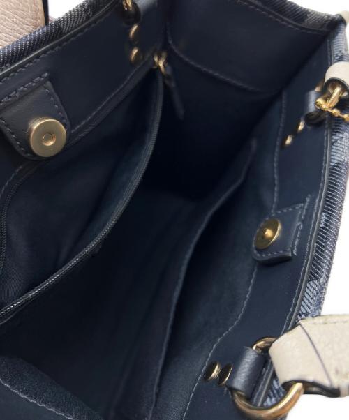 COACH（コーチ）COACH (コーチ) 2WAYバッグ ネイビー×ベージュの古着・服飾アイテム