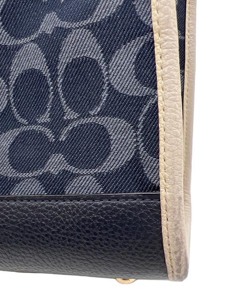 COACH（コーチ）COACH (コーチ) 2WAYバッグ ネイビー×ベージュの古着・服飾アイテム