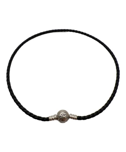 PANDORA（パンドラ）PANDORA (パンドラ) レザーブレスレット ブラックの古着・服飾アイテム