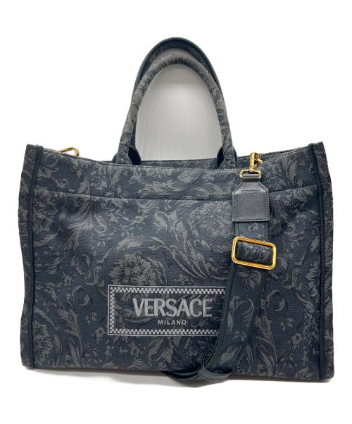 VERSACE（ヴェルサーチェ）VERSACE (ヴェルサーチェ) 2WAYバッグ ブラックの古着・服飾アイテム