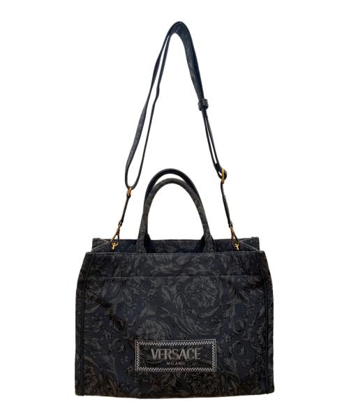 VERSACE（ヴェルサーチェ）VERSACE (ヴェルサーチェ) 2WAYバッグ ブラックの古着・服飾アイテム