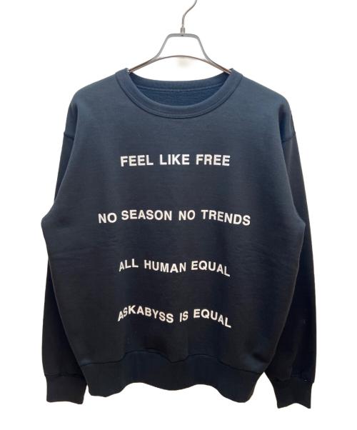 ASKABYSS（アスクアビス）ASKABYSS (アスクアビス) スウェット ブラック サイズ:Ｓ 未使用品の古着・服飾アイテム