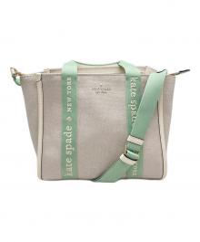 Kate Spade（ケイトスペード）の古着「キャンバス スモール トート」｜ベージュ×黄緑