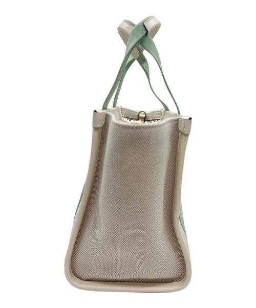 Kate Spade（ケイトスペード）Kate Spade (ケイトスペード) キャンバス スモール トート ベージュ×黄緑の古着・服飾アイテム