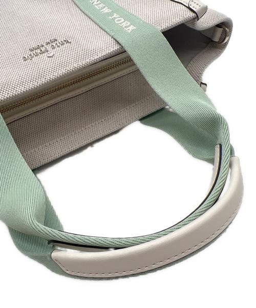 Kate Spade（ケイトスペード）Kate Spade (ケイトスペード) キャンバス スモール トート ベージュ×黄緑の古着・服飾アイテム