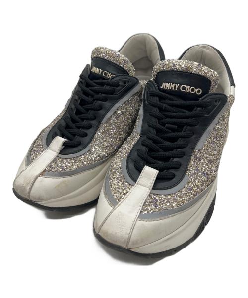 JIMMY CHOO（ジミーチュウ）JIMMY CHOO (ジミーチュウ) 厚底スニーカー シルバー×ブラック サイズ:38.5の古着・服飾アイテム