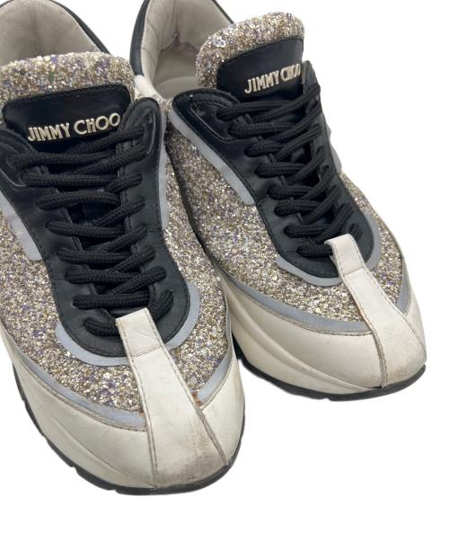 JIMMY CHOO（ジミーチュウ）JIMMY CHOO (ジミーチュウ) 厚底スニーカー シルバー×ブラック サイズ:38.5の古着・服飾アイテム