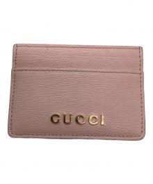 GUCCI（グッチ）の古着「スクリプトカードケース」｜ピンク