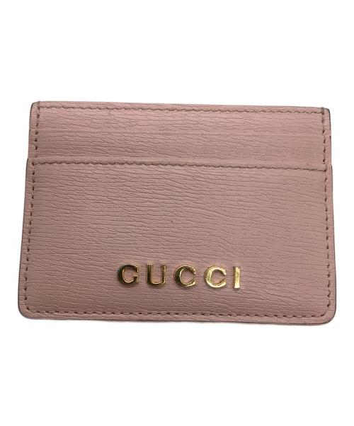 GUCCI（グッチ）GUCCI (グッチ) スクリプトカードケース ピンクの古着・服飾アイテム