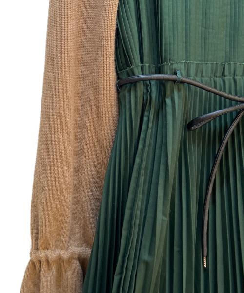 sacai（サカイ）sacai (サカイ) 長袖ワンピース グリーン×ゴールド サイズ:Mの古着・服飾アイテム