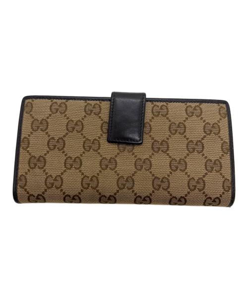 GUCCI（グッチ）GUCCI (グッチ) 長財布 ブラウン×ベージュの古着・服飾アイテム