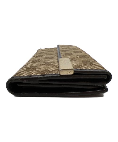 GUCCI（グッチ）GUCCI (グッチ) 長財布 ブラウン×ベージュの古着・服飾アイテム