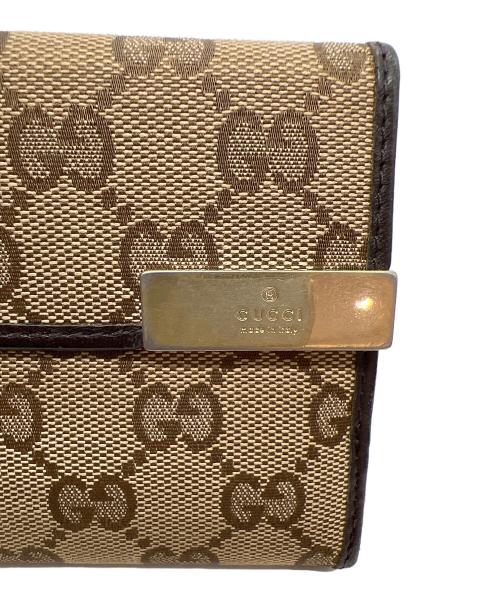 GUCCI（グッチ）GUCCI (グッチ) 長財布 ブラウン×ベージュの古着・服飾アイテム
