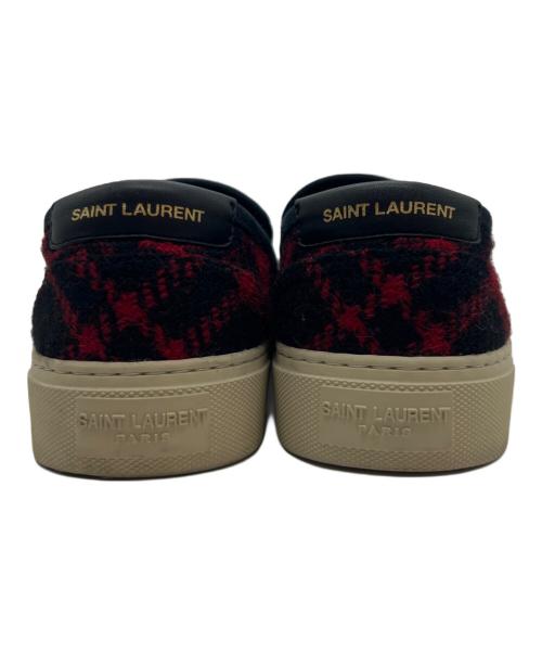 Saint Laurent Paris（サンローランパリ）Saint Laurent Paris (サンローランパリ) スリッポン レッド×ブラック サイズ:37の古着・服飾アイテム