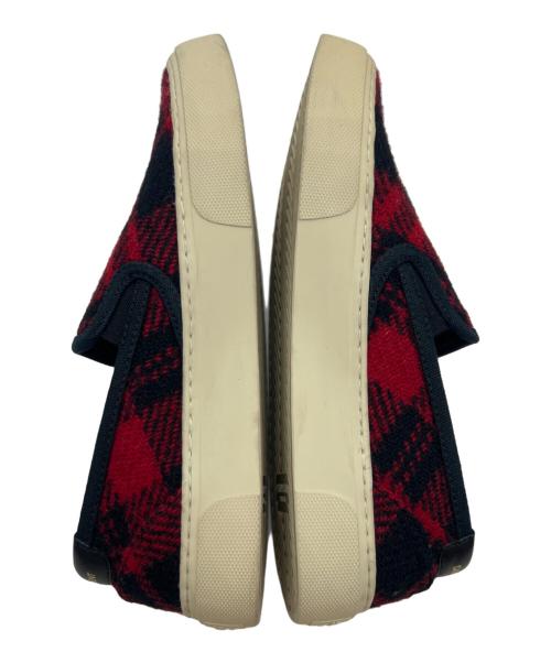 Saint Laurent Paris（サンローランパリ）Saint Laurent Paris (サンローランパリ) スリッポン レッド×ブラック サイズ:37の古着・服飾アイテム