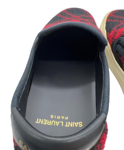 Saint Laurent Paris（サンローランパリ）Saint Laurent Paris (サンローランパリ) スリッポン レッド×ブラック サイズ:37の古着・服飾アイテム