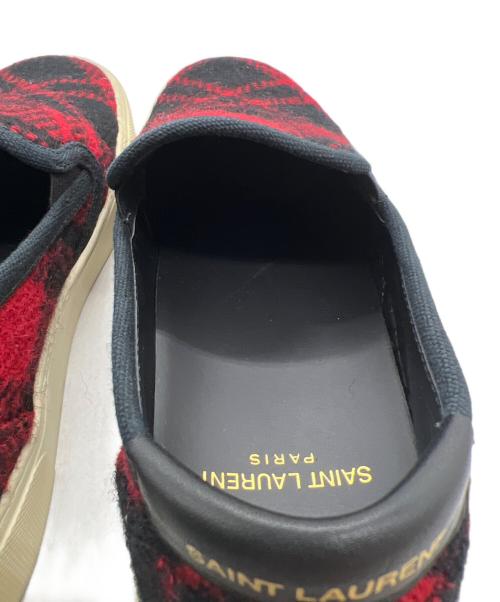 Saint Laurent Paris（サンローランパリ）Saint Laurent Paris (サンローランパリ) スリッポン レッド×ブラック サイズ:37の古着・服飾アイテム