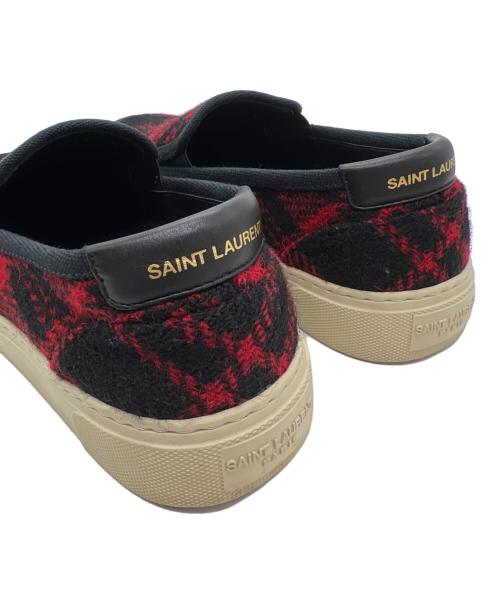 Saint Laurent Paris（サンローランパリ）Saint Laurent Paris (サンローランパリ) スリッポン レッド×ブラック サイズ:37の古着・服飾アイテム