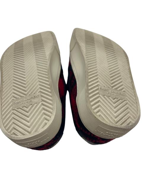 Saint Laurent Paris（サンローランパリ）Saint Laurent Paris (サンローランパリ) スリッポン レッド×ブラック サイズ:37の古着・服飾アイテム
