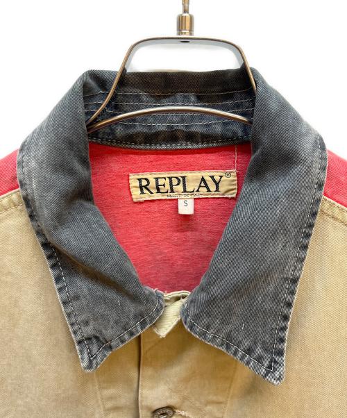 REPLAY（リプレイ）REPLAY (リプレイ) デニムジャケット ベージュ×ピンク×グレー サイズ:Ｓの古着・服飾アイテム