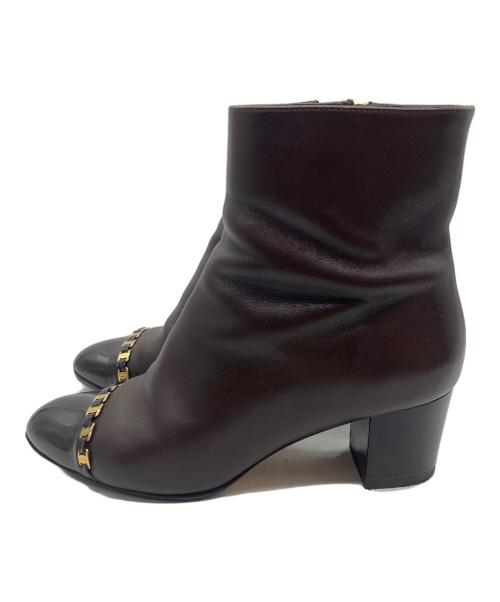 Salvatore Ferragamo（サルヴァトーレ フェラガモ）Salvatore Ferragamo (サルヴァトーレ フェラガモ) ショートブーツ ブラウン サイズ:24の古着・服飾アイテム