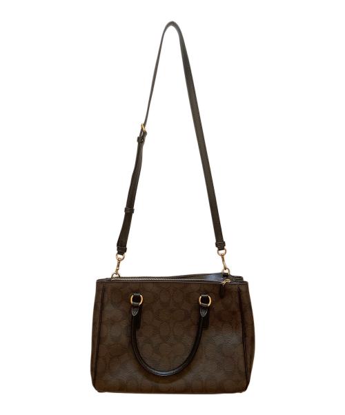 COACH（コーチ）COACH (コーチ) 2WAYバッグ ブラウン×ブラックの古着・服飾アイテム