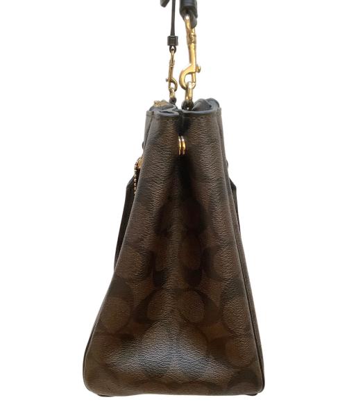 COACH（コーチ）COACH (コーチ) 2WAYバッグ ブラウン×ブラックの古着・服飾アイテム